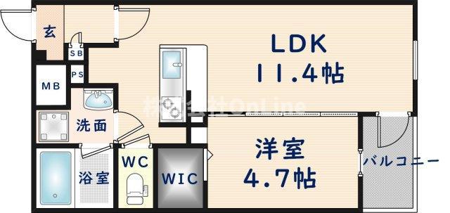 アコルネアネックス(1LDK/3階)の間取り写真