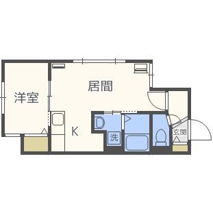 ファクター麻生(1LDK/2階)の間取り写真