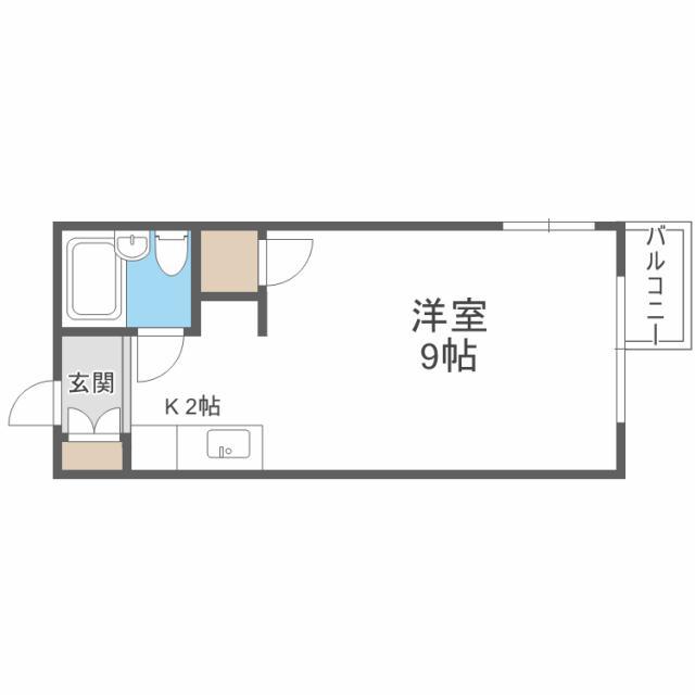 メゾンドマム(1K/2階)の間取り写真