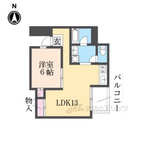 リアライズ衣笠(1LDK/3階)の間取り写真