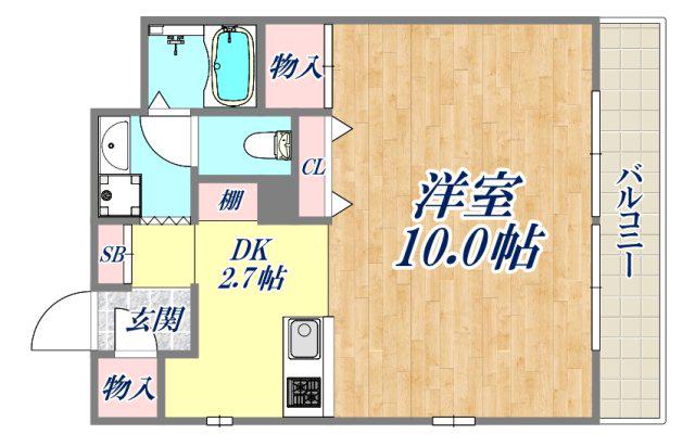 セレーナ塚口(1DK/2階)の間取り写真