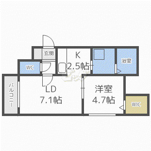 リエール発寒南(1LDK/2階)の間取り写真