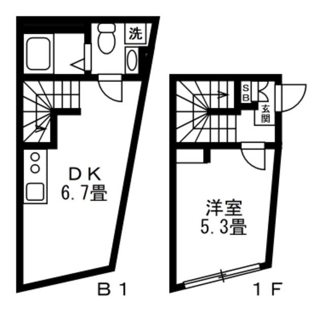 サンセリテ池袋(1DK/B1階)の間取り写真