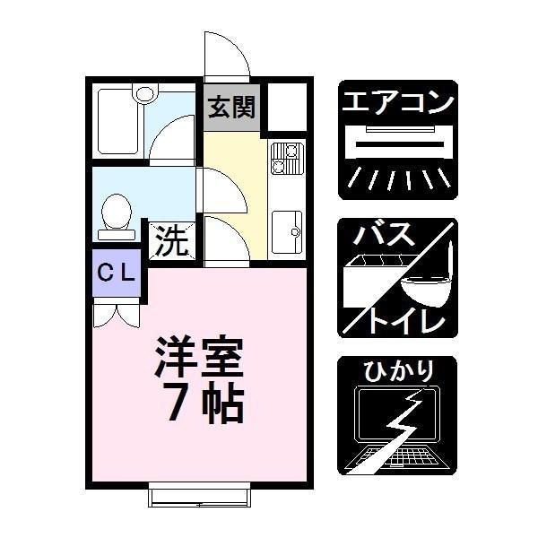 リヴェルテ生駒(1K/4階)の間取り写真