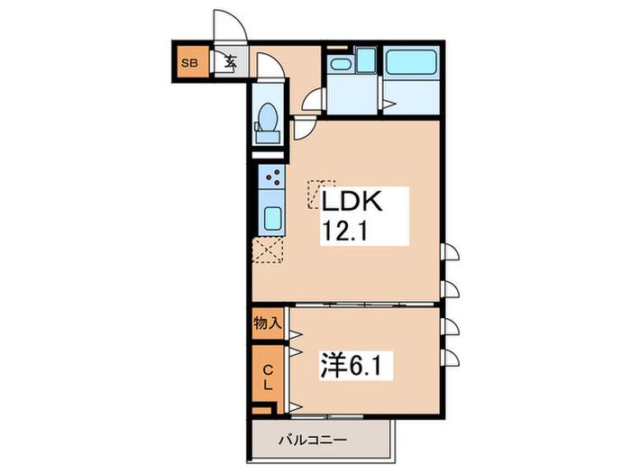 D´BLESS湘南台6丁目(1LDK/2階)の間取り写真