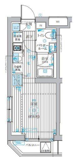 ベルグレード吉野町(ワンルーム/2階)の間取り写真