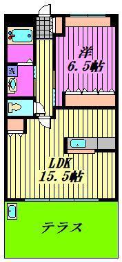 ロイヤルヒルズ KOIZUMI(1LDK/1階)の間取り写真