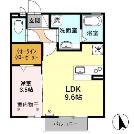 グラン・ボヌール(1LDK/2階)の間取り写真