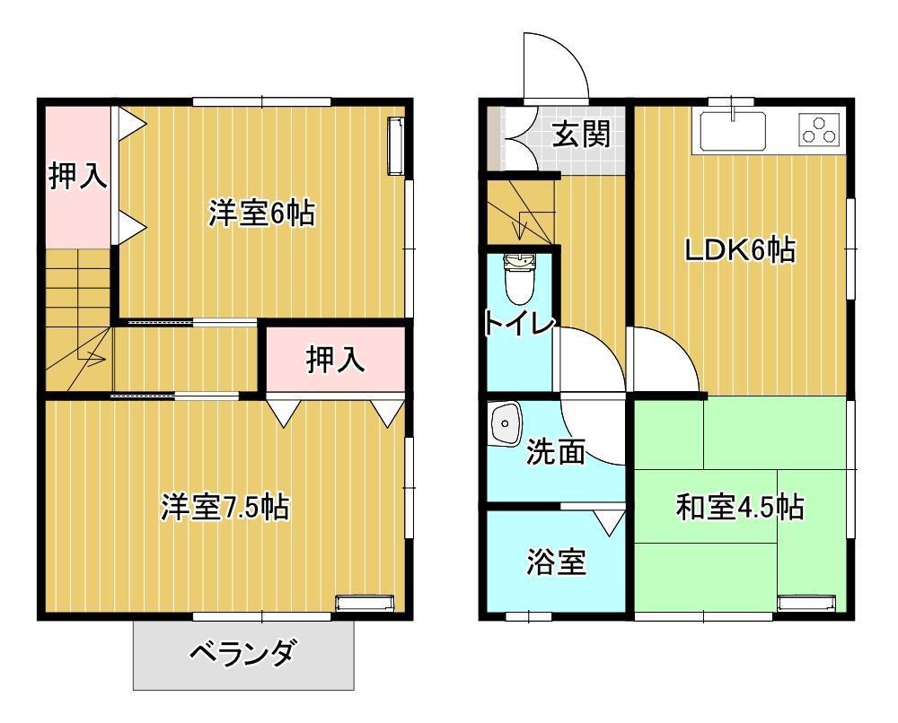 レジデンスKIRIN(2LDK/1階)の間取り写真