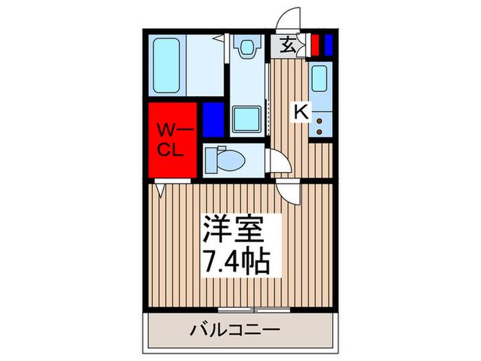 ペンタゴン(1K/2階)の間取り写真