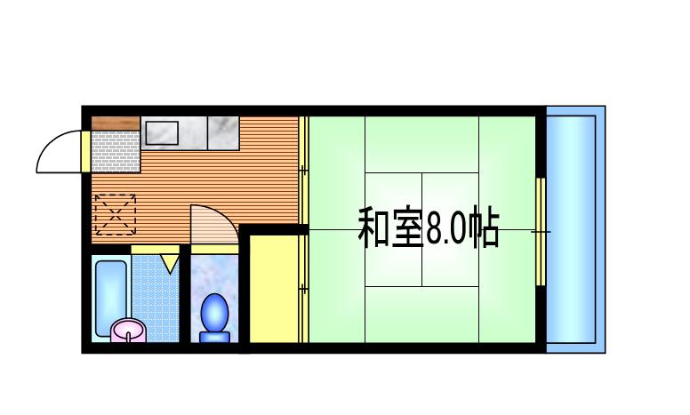 グリーンガーデンII(1K/2階)の間取り写真