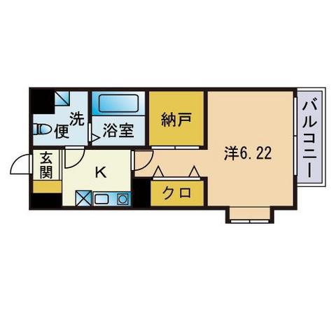 グランドヴィレッジ西公園(1SK/9階)の間取り写真
