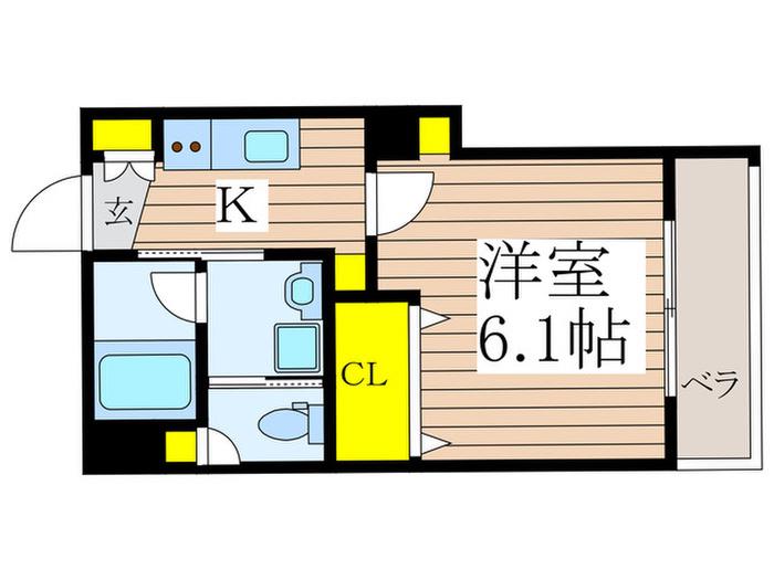WIN KIDOURAIII(1K/3階)の間取り写真