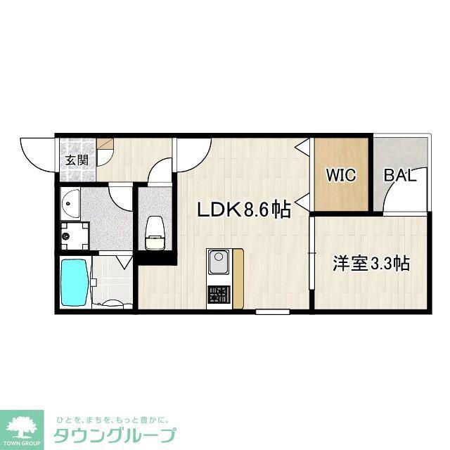 LE CALME(1LDK/2階)の間取り写真