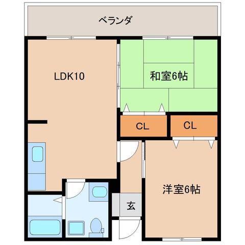 フルータ(2LDK/4階)の間取り写真