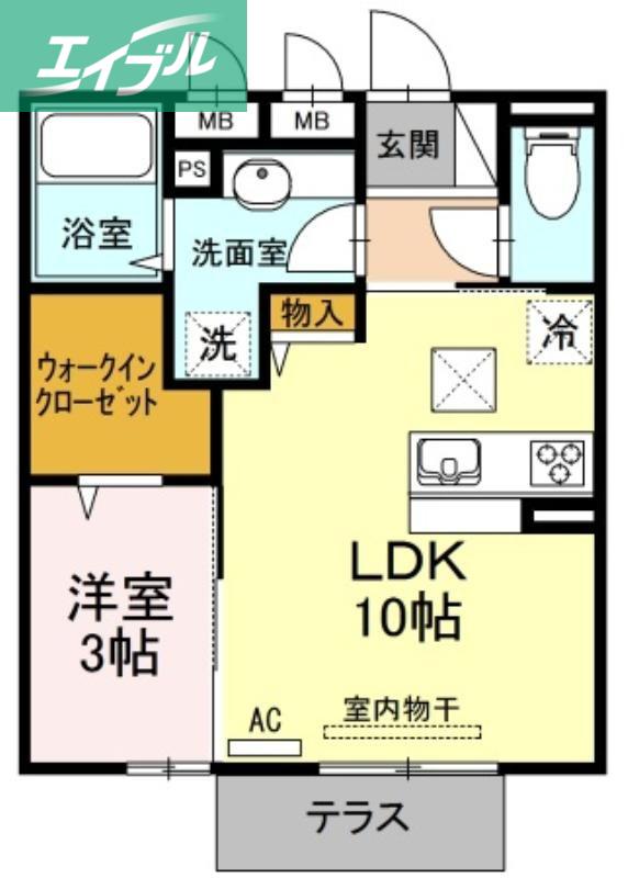 ベイ ブランシェ白楽町(1LDK/1階)の間取り写真