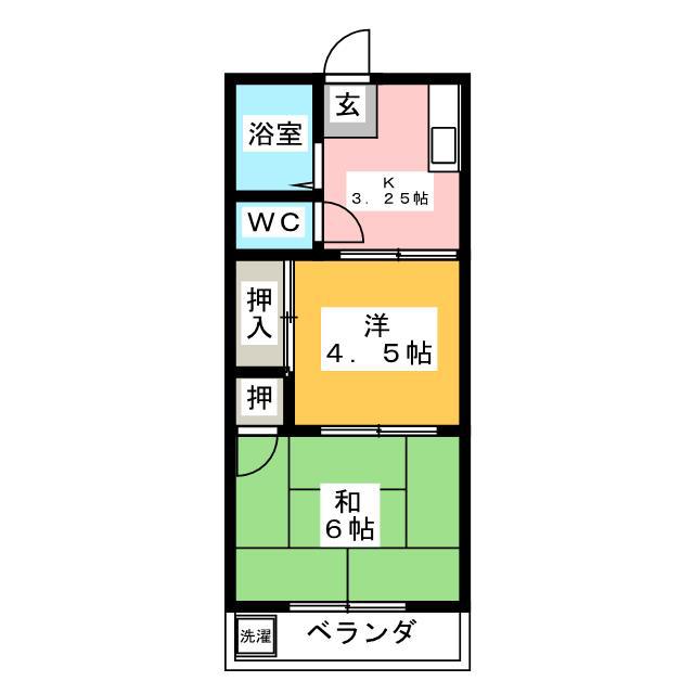 サンロードハイム(2K/2階)の間取り写真
