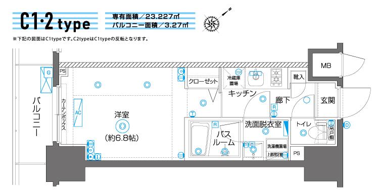 ZOOM横濱イースト(1K/4階)の間取り写真