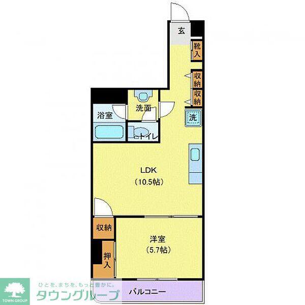 プラーズ長洲(1LDK/6階)の間取り写真
