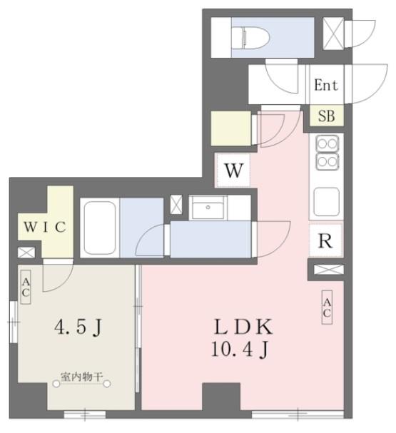グランジット本郷壱岐坂(1LDK/1階)の間取り写真