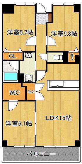 MERVEILLE ISHIDA(3LDK/4階)の間取り写真