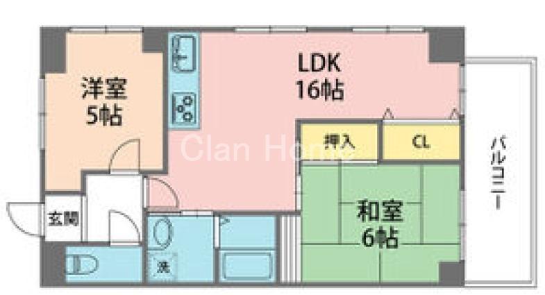 ピアメゾン深江(2LDK/3階)の間取り写真