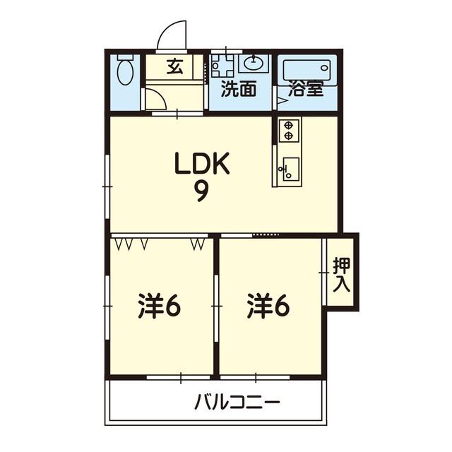 LALA保田窪(2LDK/1階)の間取り写真
