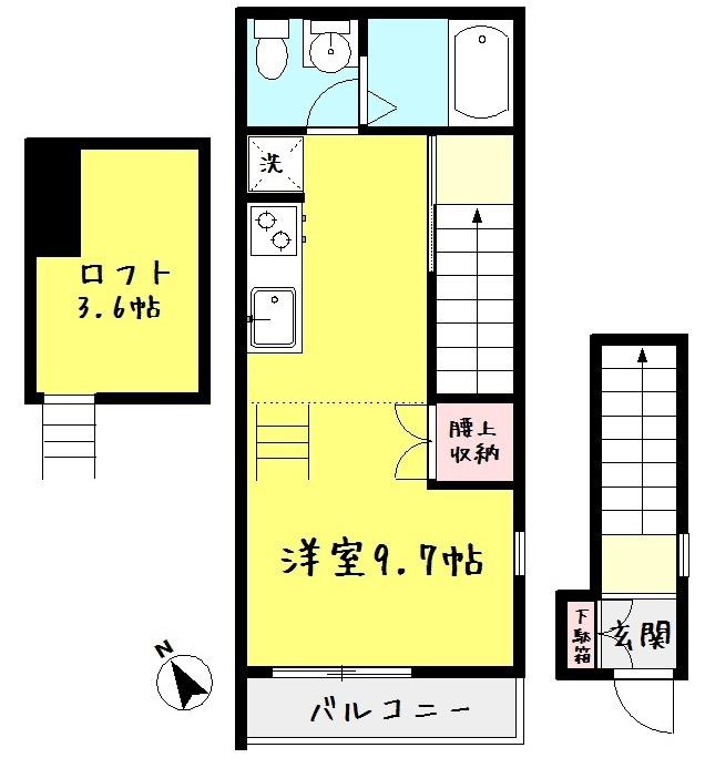 ソレイユ・R(ワンルーム/2階)の間取り写真