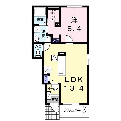 BEST HOUSE II A(1LDK/1階)の間取り写真