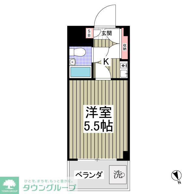 グレイス上大岡(1K/2階)の間取り写真