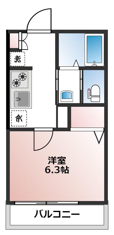 ドリーミオ(1K/1階)の間取り写真