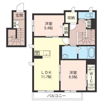SHM グリッター・KII(2LDK/2階)の間取り写真