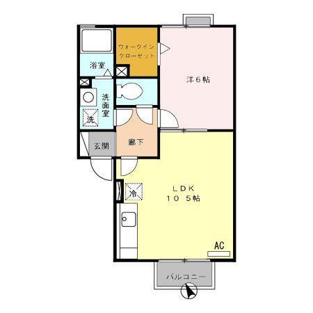 ウィルモア99(1LDK/2階)の間取り写真