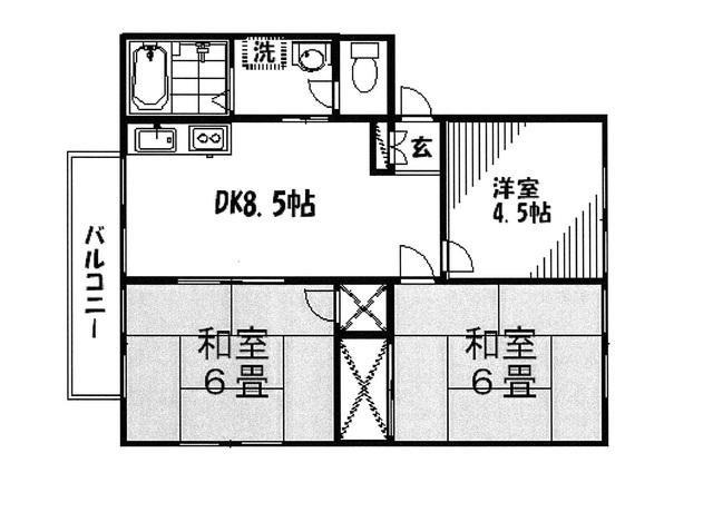 アーバンライフ八木(3DK/2階)の間取り写真