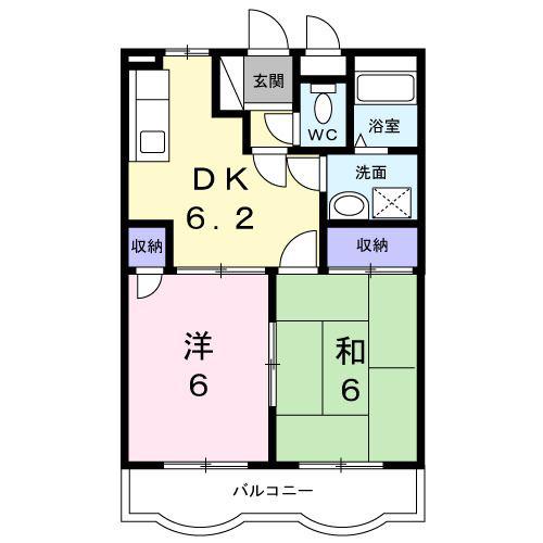 ウィンベル(2DK/3階)の間取り写真