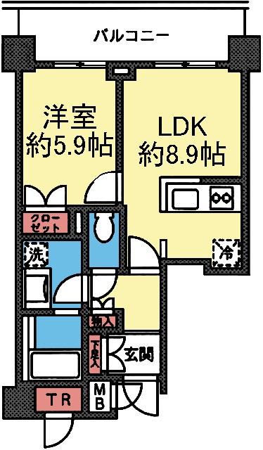 ファインステージ新横浜(1LDK/1階)の間取り写真