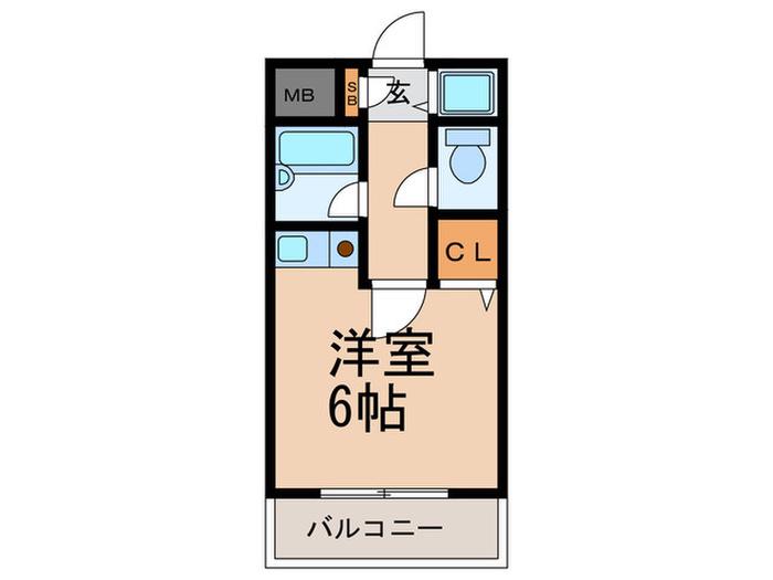シティライフ六甲道III(ワンルーム/3階)の間取り写真