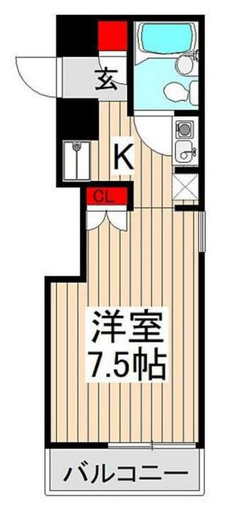 TOP溝の口第二(ワンルーム/2階)の間取り写真