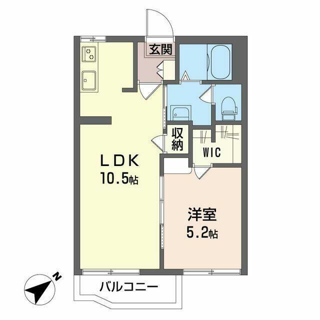 パルコーポ領家(1LDK/2階)の間取り写真