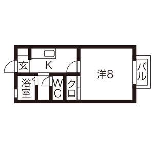 クラベール(1K/2階)の間取り写真