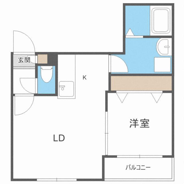 LEIA札幌 レイア札幌(1LDK/4階)の間取り写真