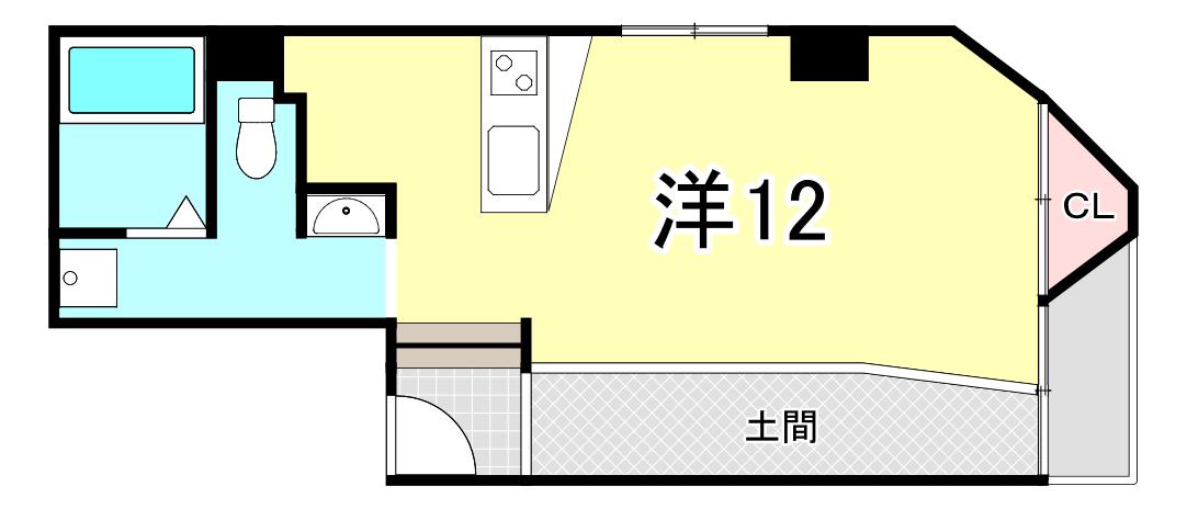 大桝マンション(ワンルーム/2階)の間取り写真