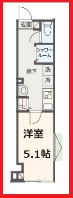 メルディア梅島IX(1K/1階)の間取り写真