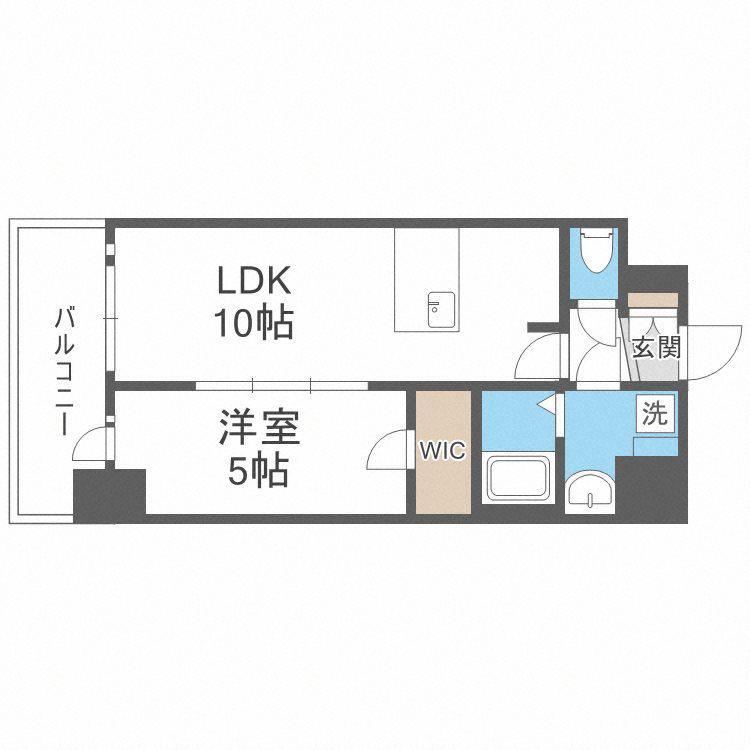 プレサンス大国町ラヴエニール(1LDK/12階)の間取り写真