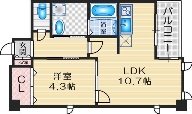 グランシャリオ千里中央(1LDK/7階)の間取り写真