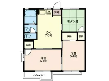 ローズハウス(3DK/2階)の間取り写真