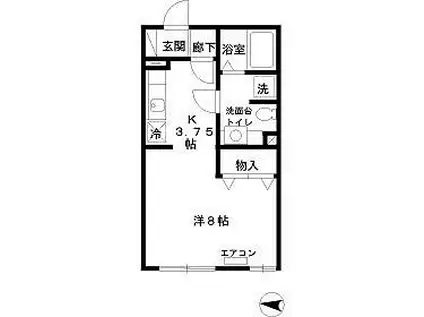 コスミオンセブン(ワンルーム/1階)の間取り写真