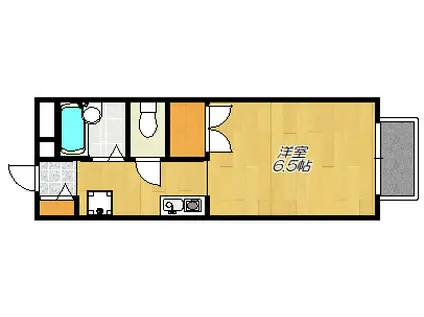 スカイホープス 東棟(ワンルーム/1階)の間取り写真