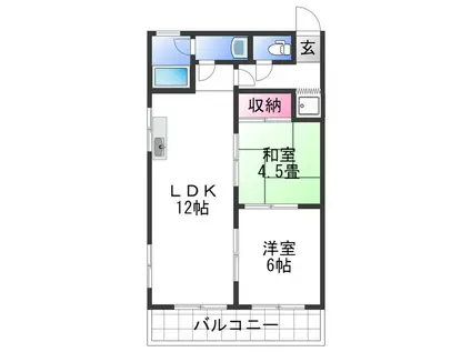 嶋ビル(2LDK/2階)の間取り写真