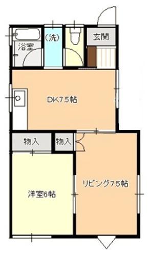 サバービアヨシヨA(2DK/1階)の間取り写真